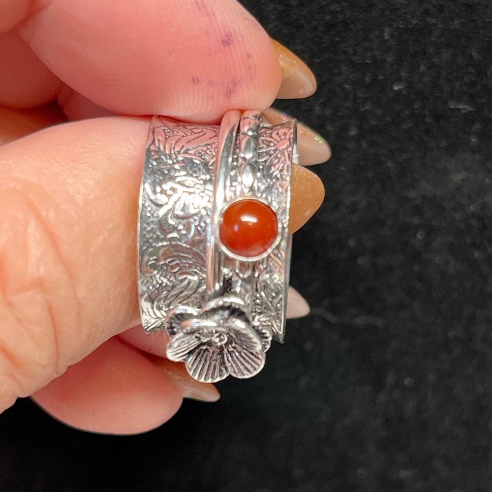 Sterling silver wide BAND “fidget” spinner ring NWT